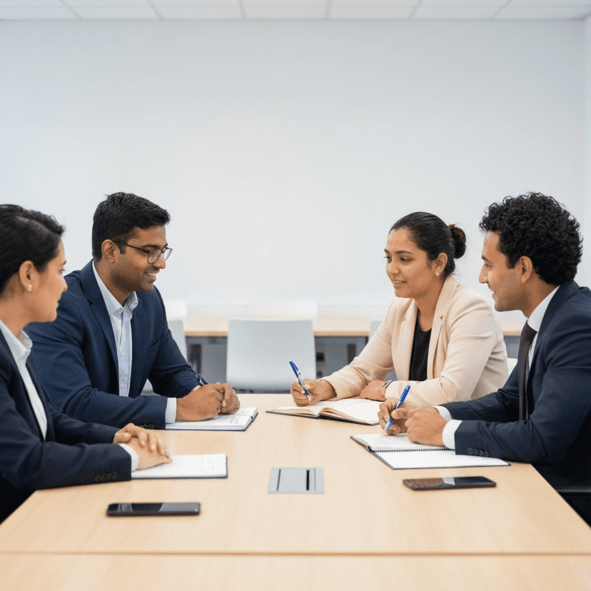 Team meeting with local authorities
